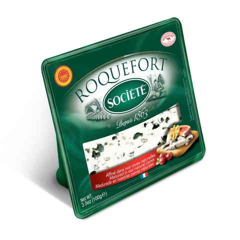 Roquefort Societe blue moulded cheese 100g
